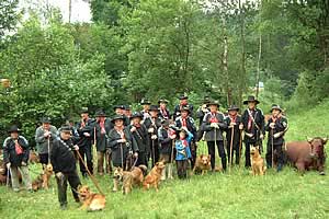 Hirten beim Viehauftrieb in Wildemann