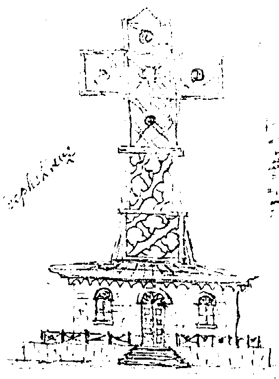 Skizze des Josephskreuz auf dem Auberg