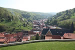 Blick vom Schloss auf Stolberg